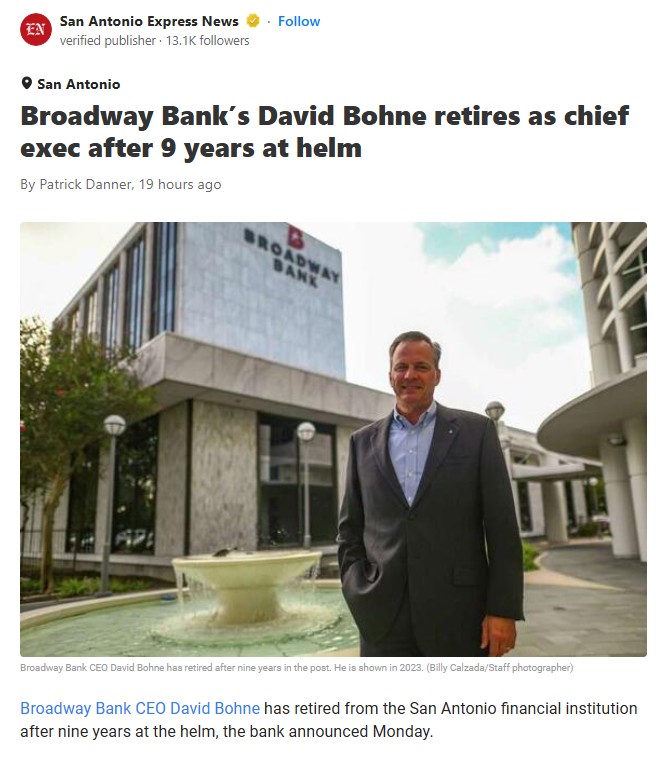 Broadway Bank Boss Steps Down—What’s Next?