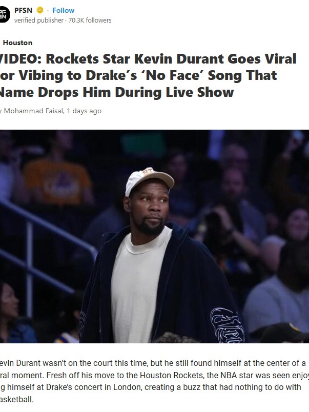 KD Caught Vibing to Drake’s Shoutout 🎤