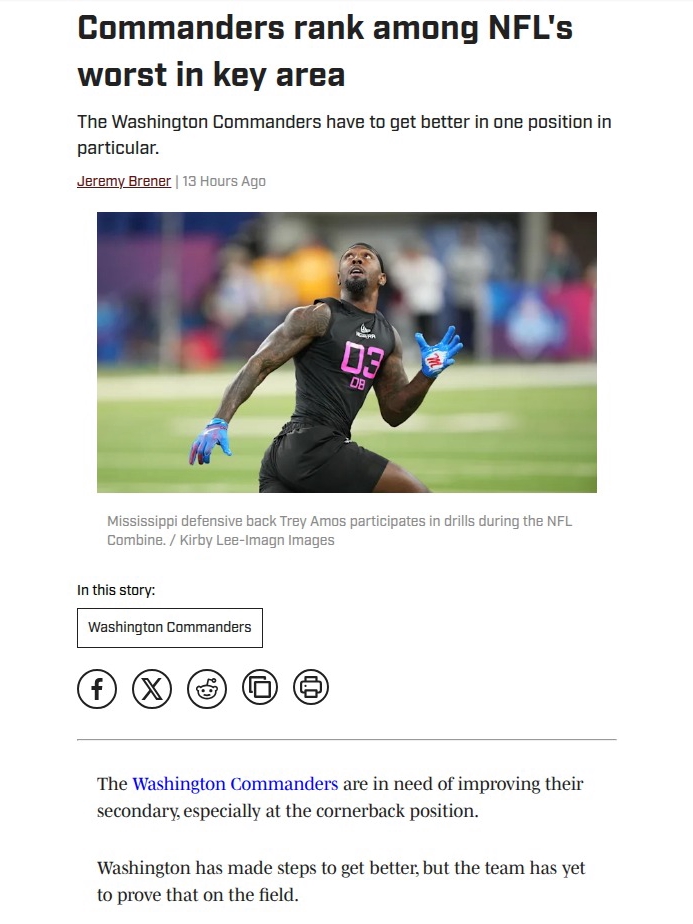 Can the Commanders’ DBs Bounce Back?