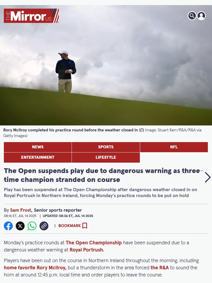 Storm Halts The Open: Faldo & Xander Stuck