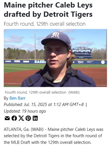 Tigers Nab Maine’s Ace: Leys Joins the Bigs!