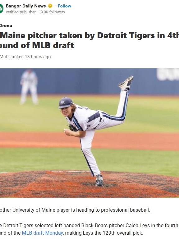 Black Bears Ace Heads to the Big Leagues!