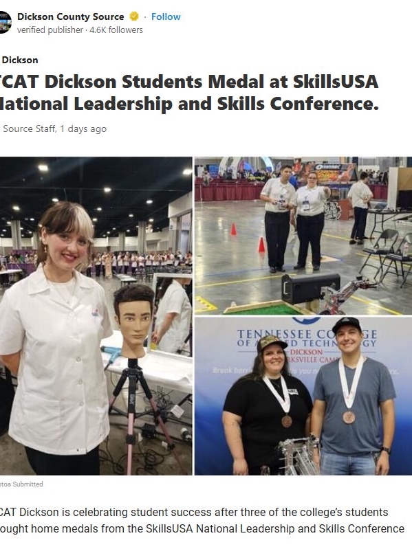 TCAT Dickson Students Crush SkillsUSA!