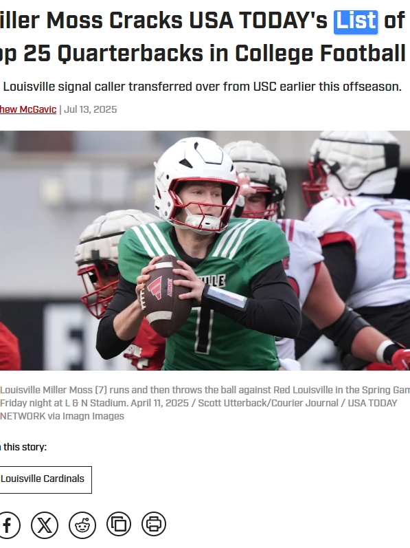 Moss Makes Top 25—Holiday Bowl Rematch Looms?