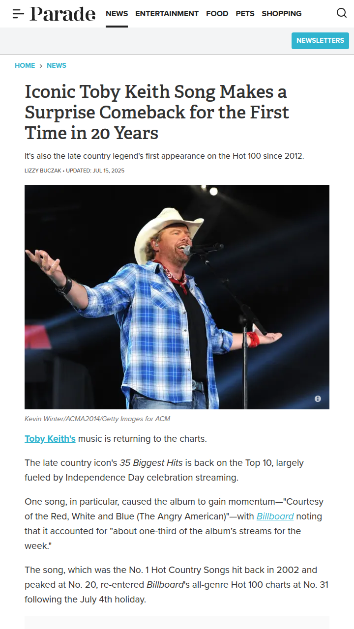 Toby Keith’s Anthem Shocks Charts Again! 🇺🇸