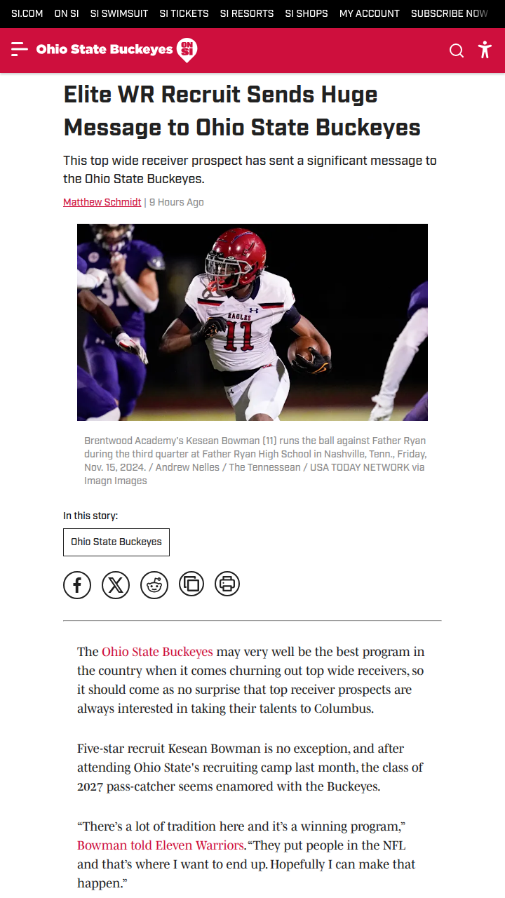 Buckeyes vs. Wolverines: Bowman’s Big Decision