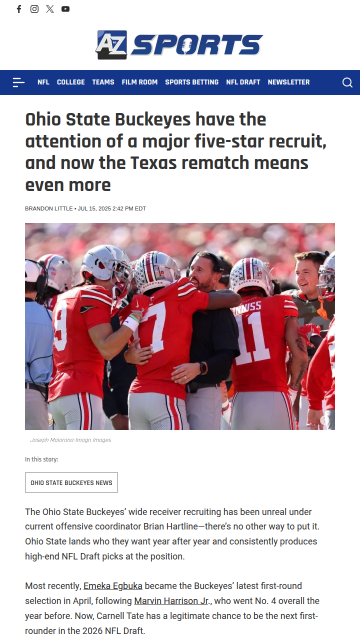 Buckeyes vs. Texas: 5-Star WR Showdown Looms