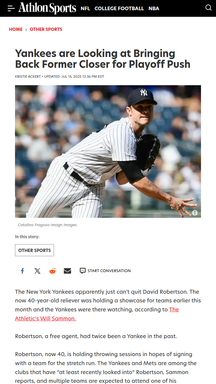 Could Houdini Return to the Bronx Bullpen?