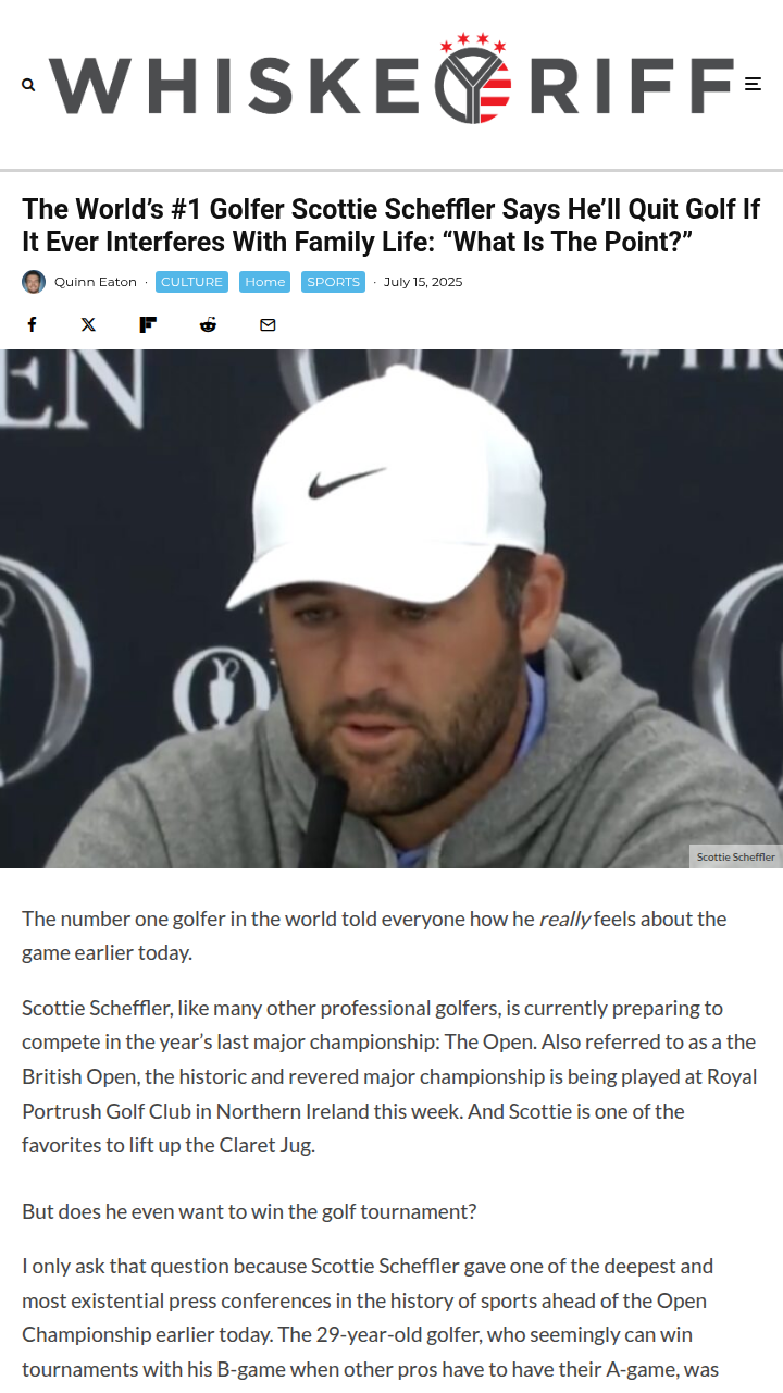 Scottie Scheffler: Family Over Fairways?