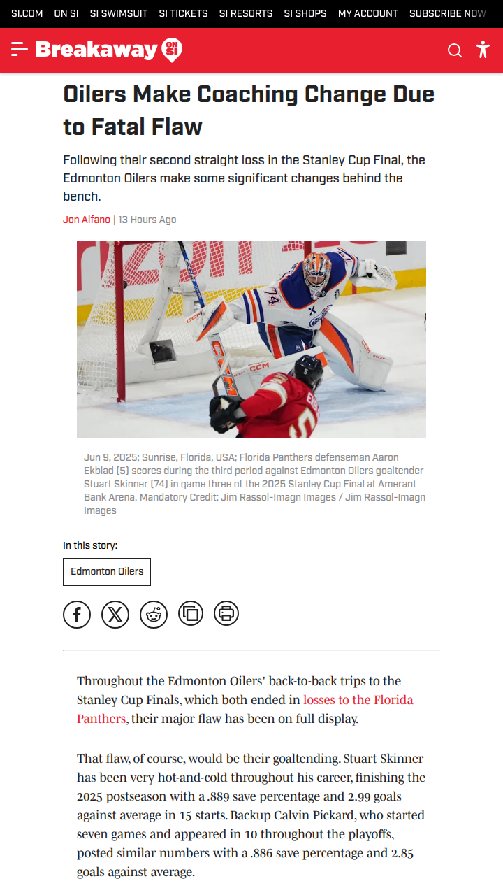 Oilers Shake Up Goalie Coaching—Will It Work?