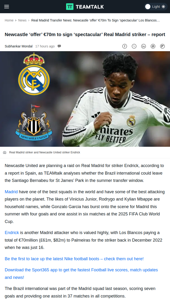 Magpies Eye Endrick: Madrid's Next Wonderkid?