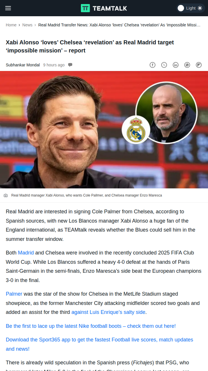 Palmer to Madrid? 'Impossible Mission' or Not?