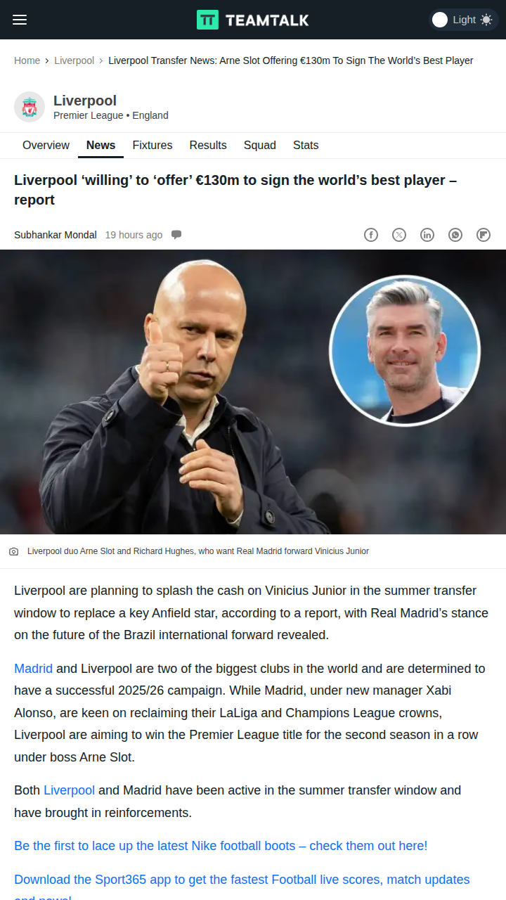 Vini Jr. to Anfield? Reds Eye Record Swoop