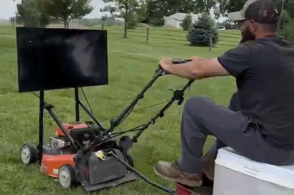 Would You Ride the TV Mower?