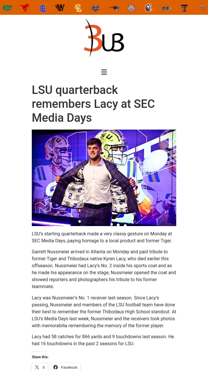 Nuss Honors Lacy at SEC Media Days