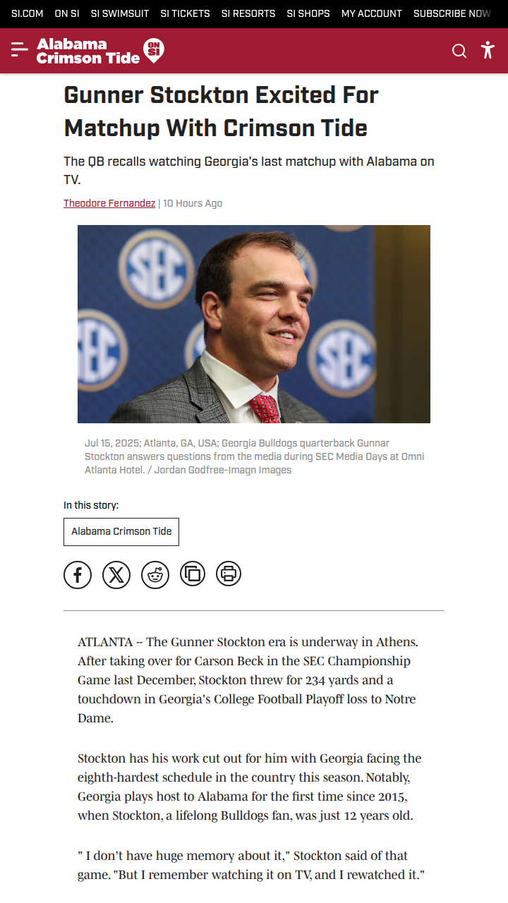Gunner Era Begins: Can Dawgs Top Bama?