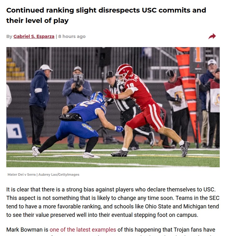 Why Do USC Commits Drop in Rankings?