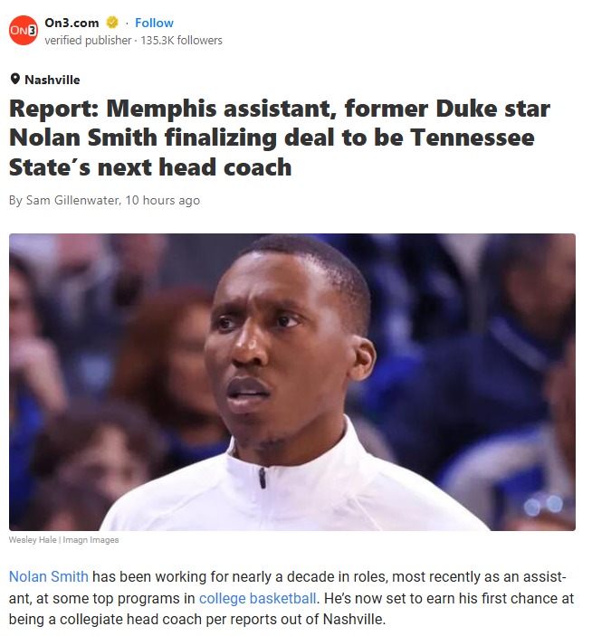 Nolan Smith Set to Lead TSU Tigers?