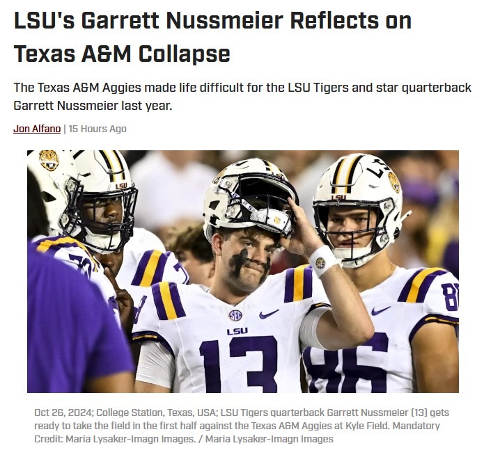 Nussmeier’s Redemption: LSU vs. Aggies Rematch