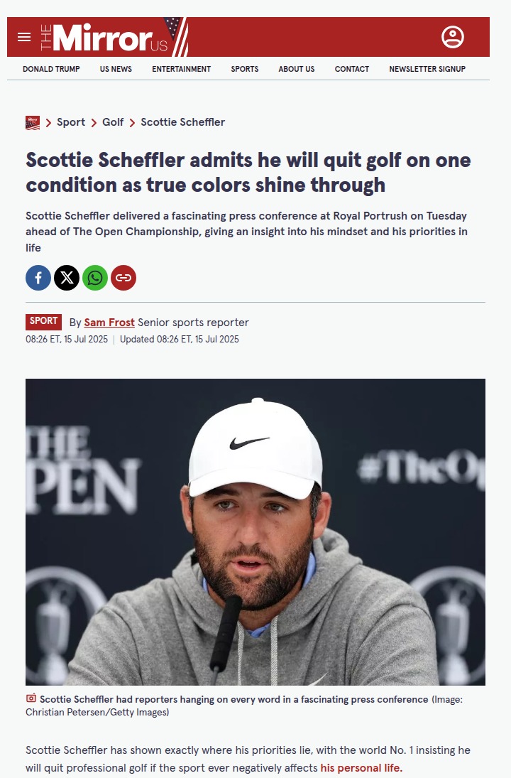 Scheffler: Family Over Fairways, Always