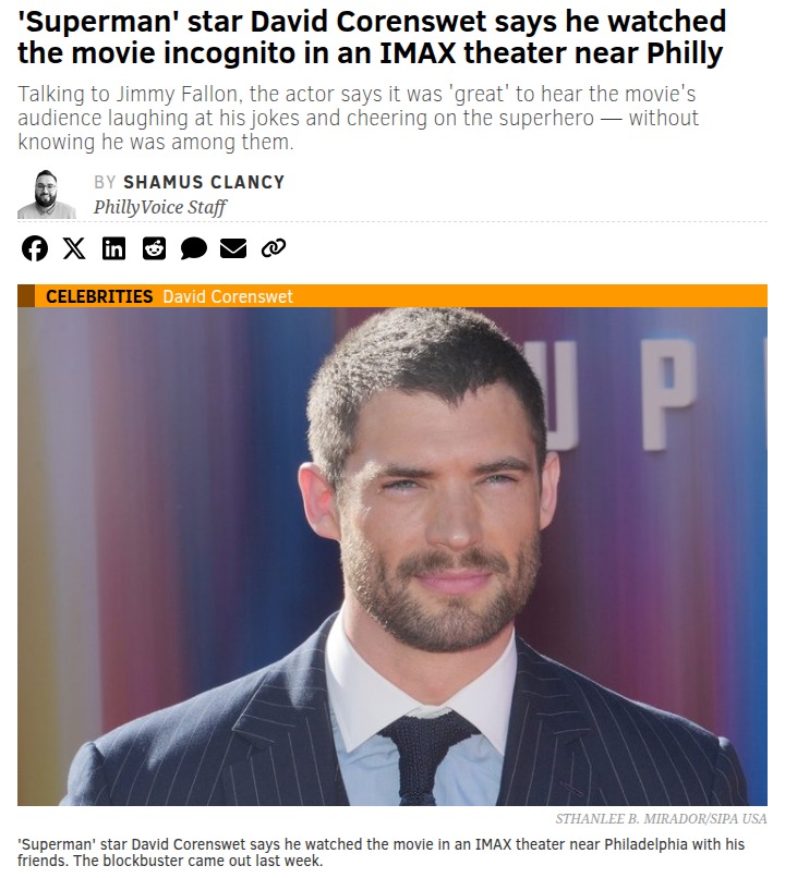 Corenswet Goes Full Clark Kent at IMAX 👓