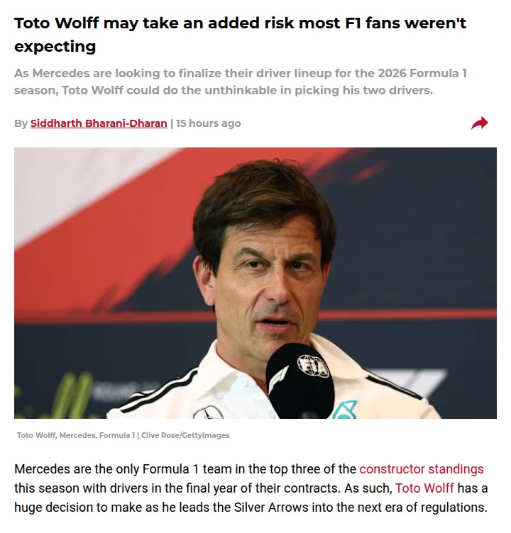 Could Toto Pair Mad Max & Mr. Consistency?