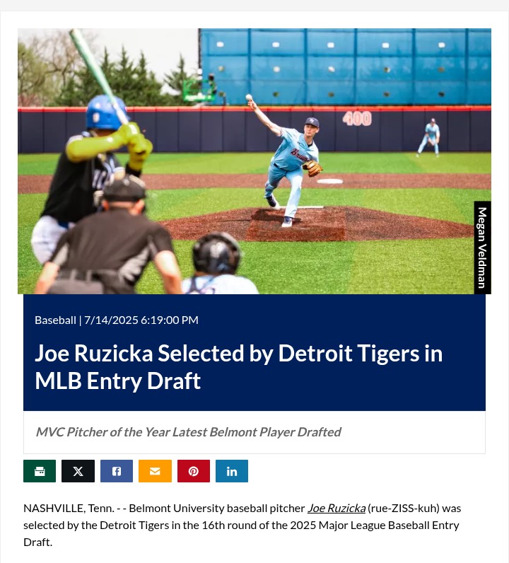 Ruzicka Joins the Tigers: Big Bruin Move!