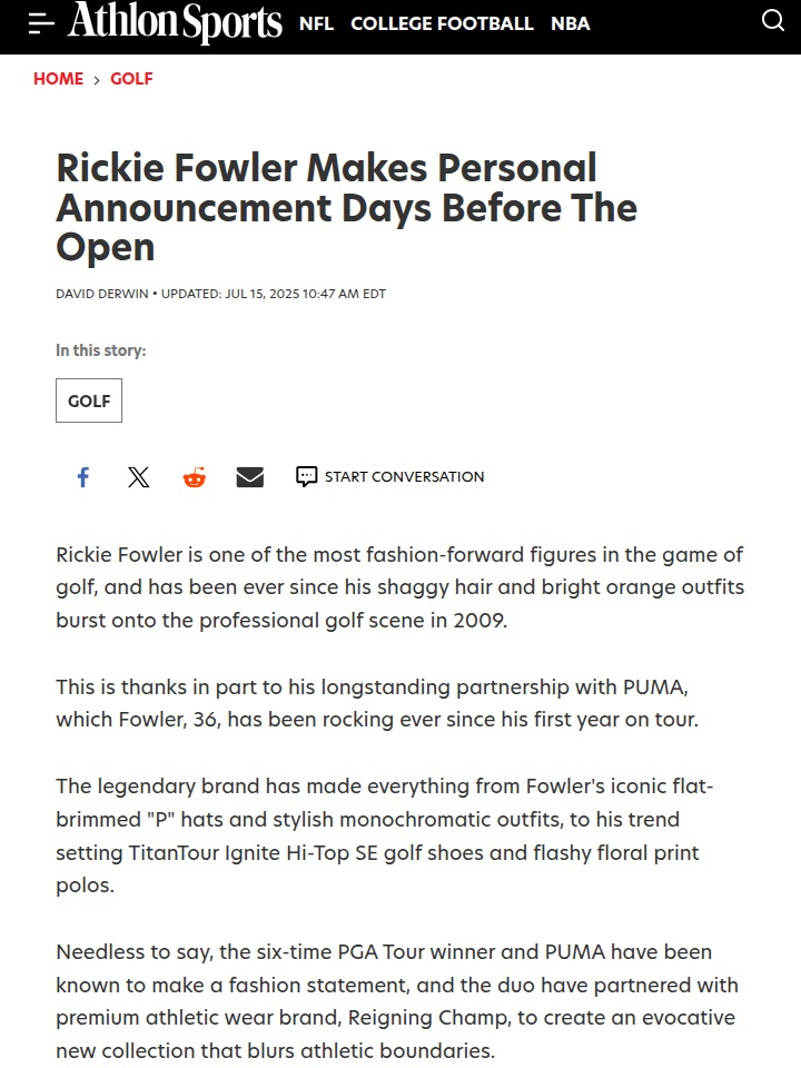 Rickie Fowler Drops New Collab Pre-Open
