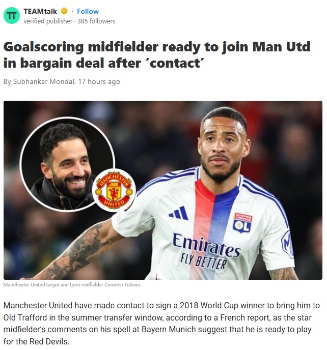 World Cup Winner Tolisso to Old Trafford?