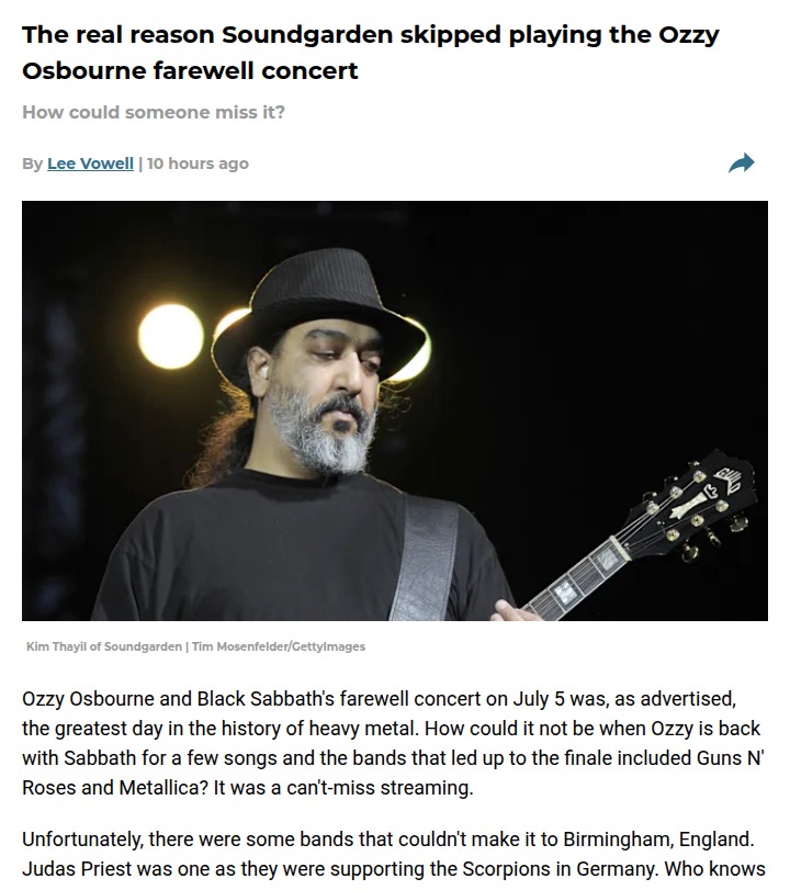 Soundgarden's Ozzy Snub: Just 'Too Busy'? 🤔