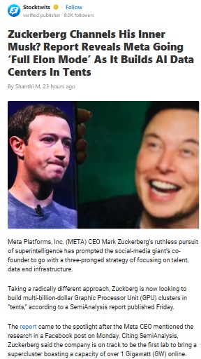 Zuck Builds AI in Tents?!
