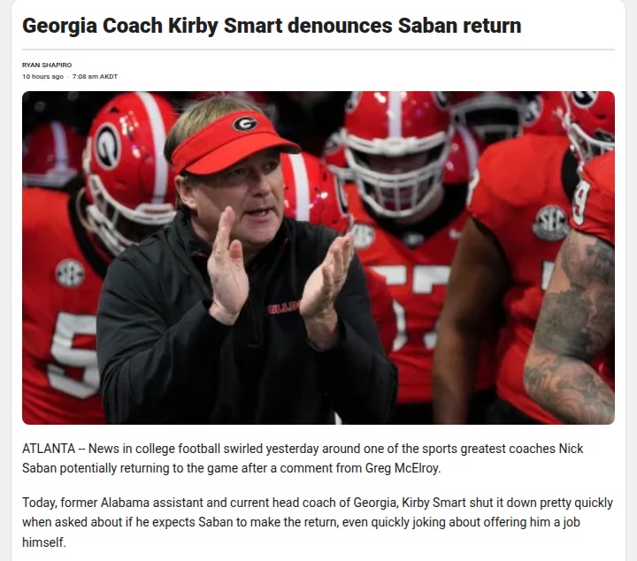 Kirby Shuts Down Saban Comeback Rumors