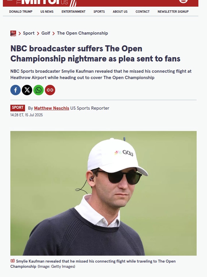 Smylie’s Heathrow Hassle Before The Open