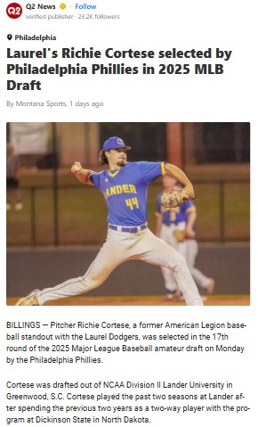 Laurel’s Ace Cortese Joins the Phillies!