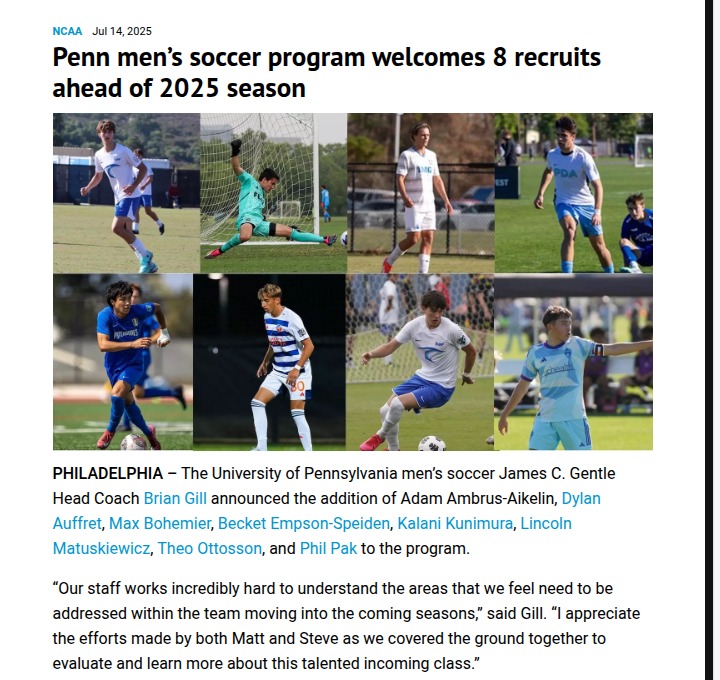 Penn Soccer Reloads: Meet the New Wave