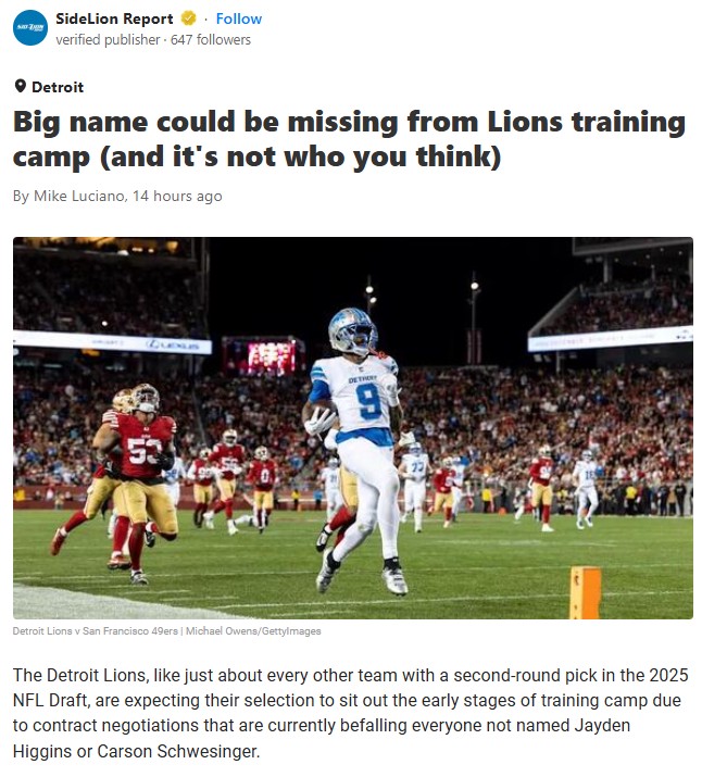 Jamo’s Holdout? Lions Camp Drama Brewing