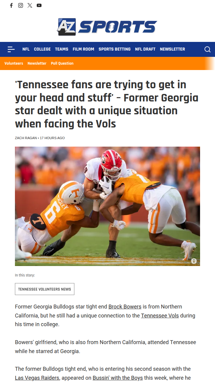 Brock Bowers vs. Vols: Love & Rivalry
