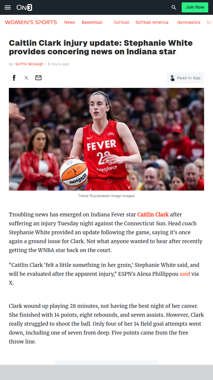 Caitlin Clark’s Groin Woes Return