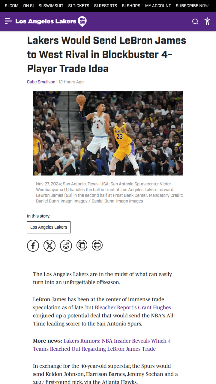 Could King James Join Wemby in San Antonio?