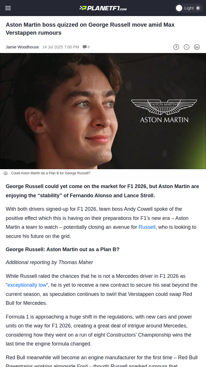 Russell’s 2026 Options Shrink as Aston Locks In