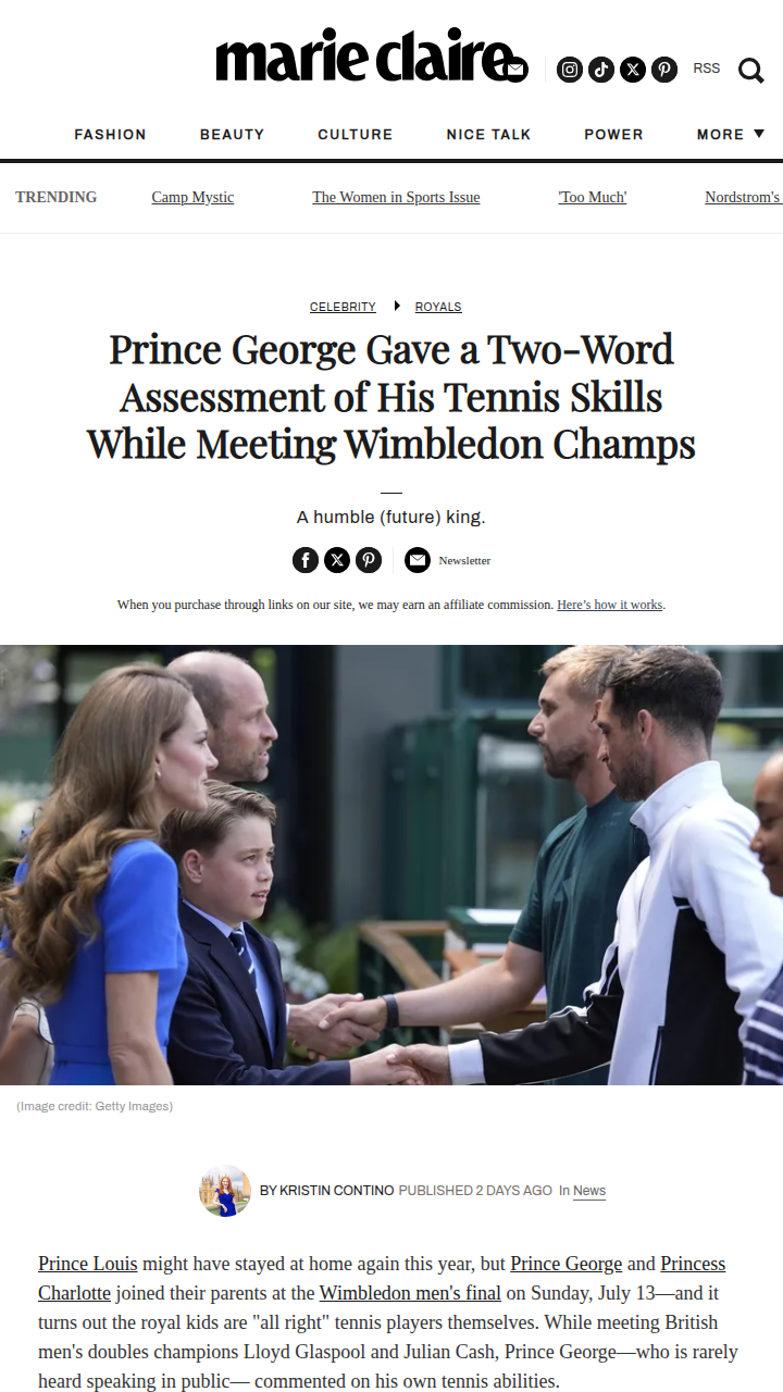 Prince George’s “All Right” Tennis Flex