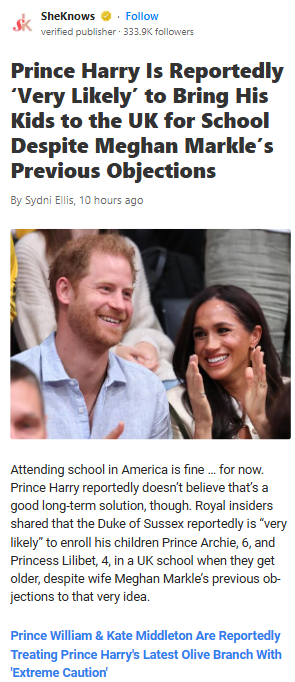 Harry Wants Archie & Lili in UK Schools?!