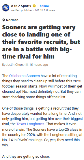 Sooners vs. Longhorns: Kreul Recruiting War