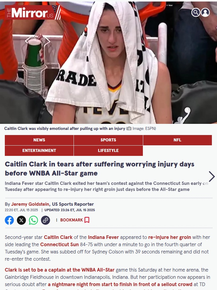 Clark’s All-Star Hopes in Jeopardy?