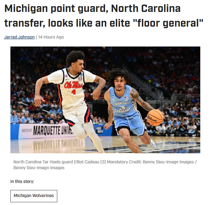 Is Cadeau the Wolverines’ Next Floor General Star?