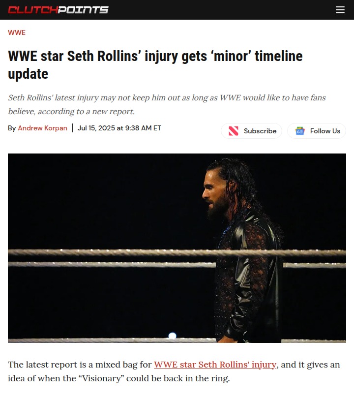 Visionary’s Injury: Real or WWE Swerve?