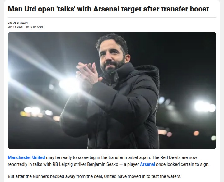 Red Devils Hijack Sesko Deal from Gunners?