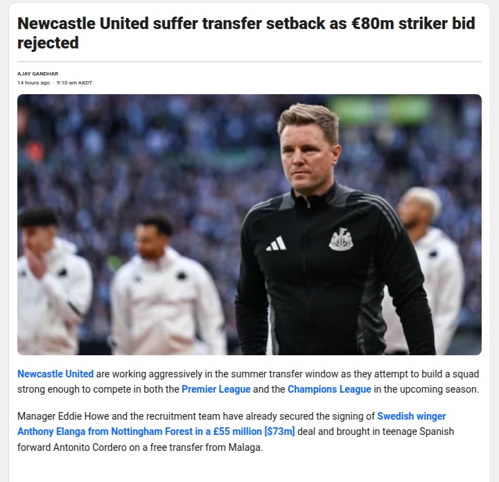 Magpies’ €80m Ekitike Bid Rejected!