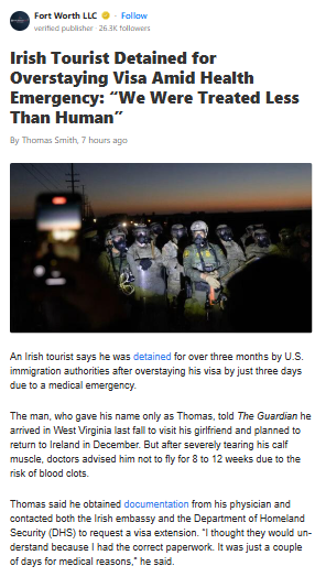 Irish Tourist’s Visa Nightmare in the US