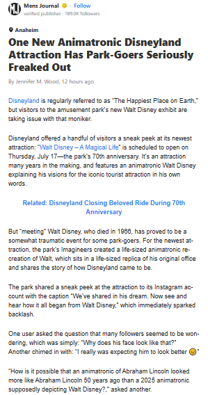 Disneyland’s Robo-Walt Is Kinda Creepy?